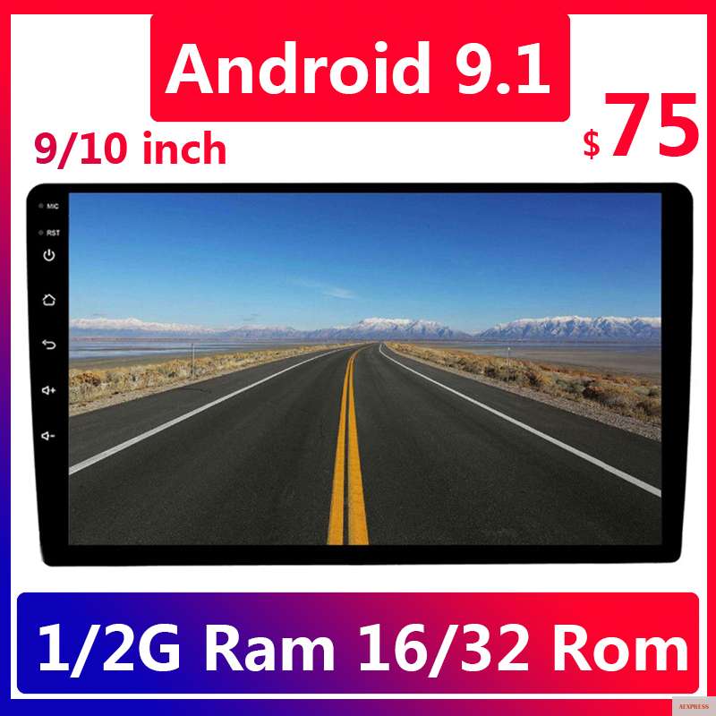 Фото Автомобильный мультимедийный плеер 1 ГБ/2 ГБ ОЗУ 16 Гб/32 Гб ПЗУ 2 Din Android 9