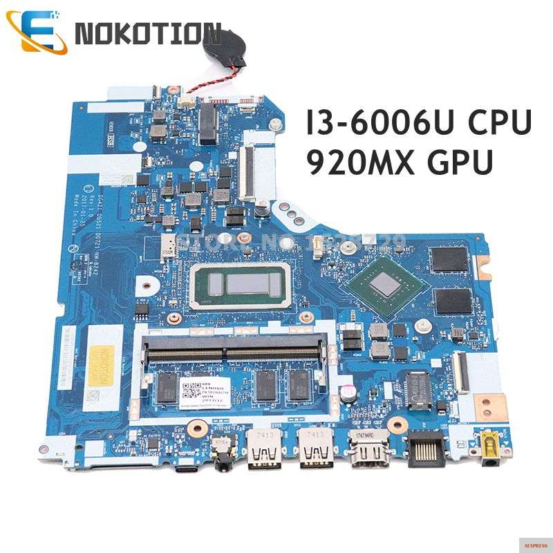 Фото NOKOTION DG421 DG521 DG721 материнская плата для ноутбука Lenovo 320 15ISK 5B20N86794 920MX GPU процессор DDR4 с