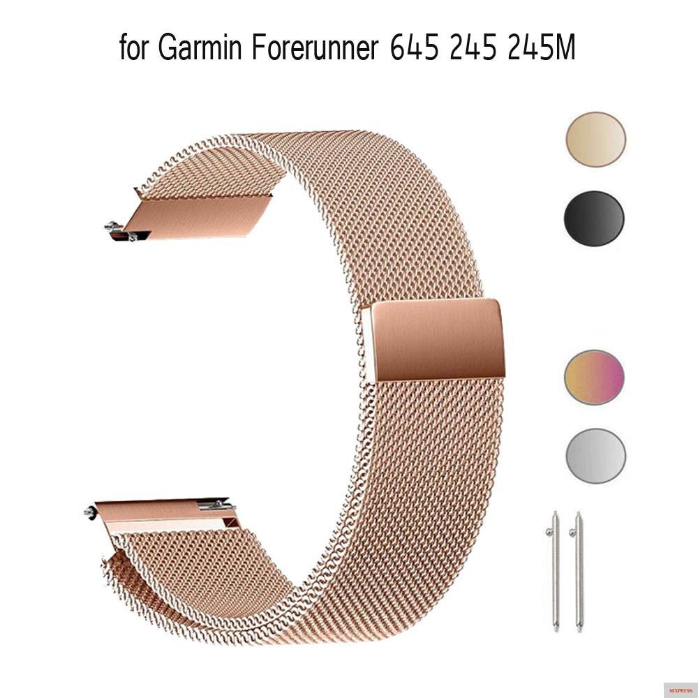 Фото 20 мм/22 мм нержавеющая сталь ремешок для смарт часов Garmin Forerunner 645 245 245M vivomove HR Vivoactive 3