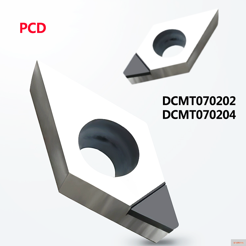 Фото 2 шт. резец сверхтвердый PCD алмазные пластины CBN DCMT070204 DCMT070202 DCMT11T304 DCGT070204 DCGT11T304