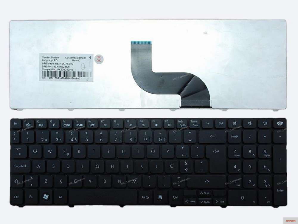 Фото Новая клавиатура с португальской клавиатурой Teclado для ноутбука Packard Bell оловянные