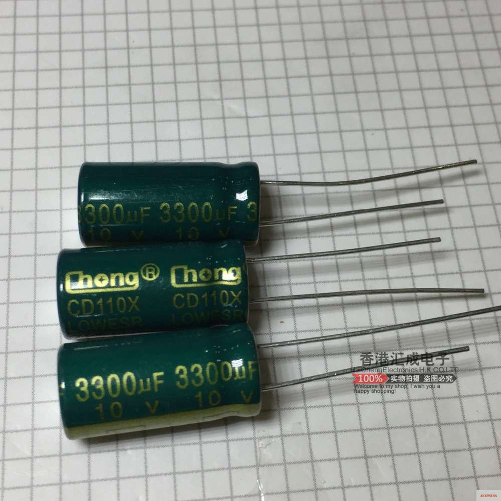 Фото 10V 3300 мкФ 10X20MM DIP2 электролитический конденсатор новый оригинальный |