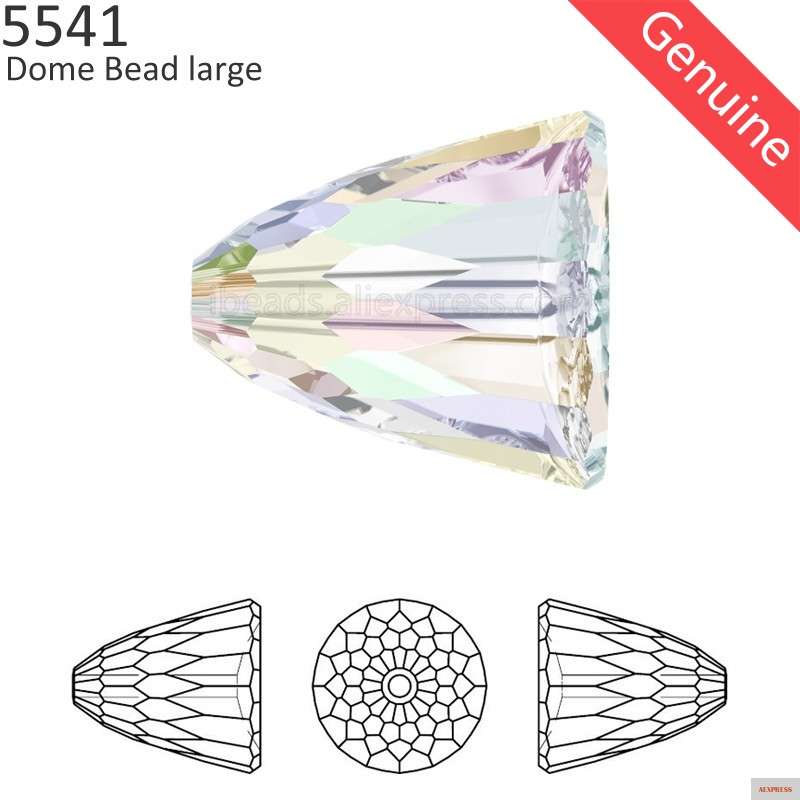 Фото (1 шт.) 100% оригинальный кристалл Swarovski 5541 купольная бусина большого размера сделано в австрийском стиле