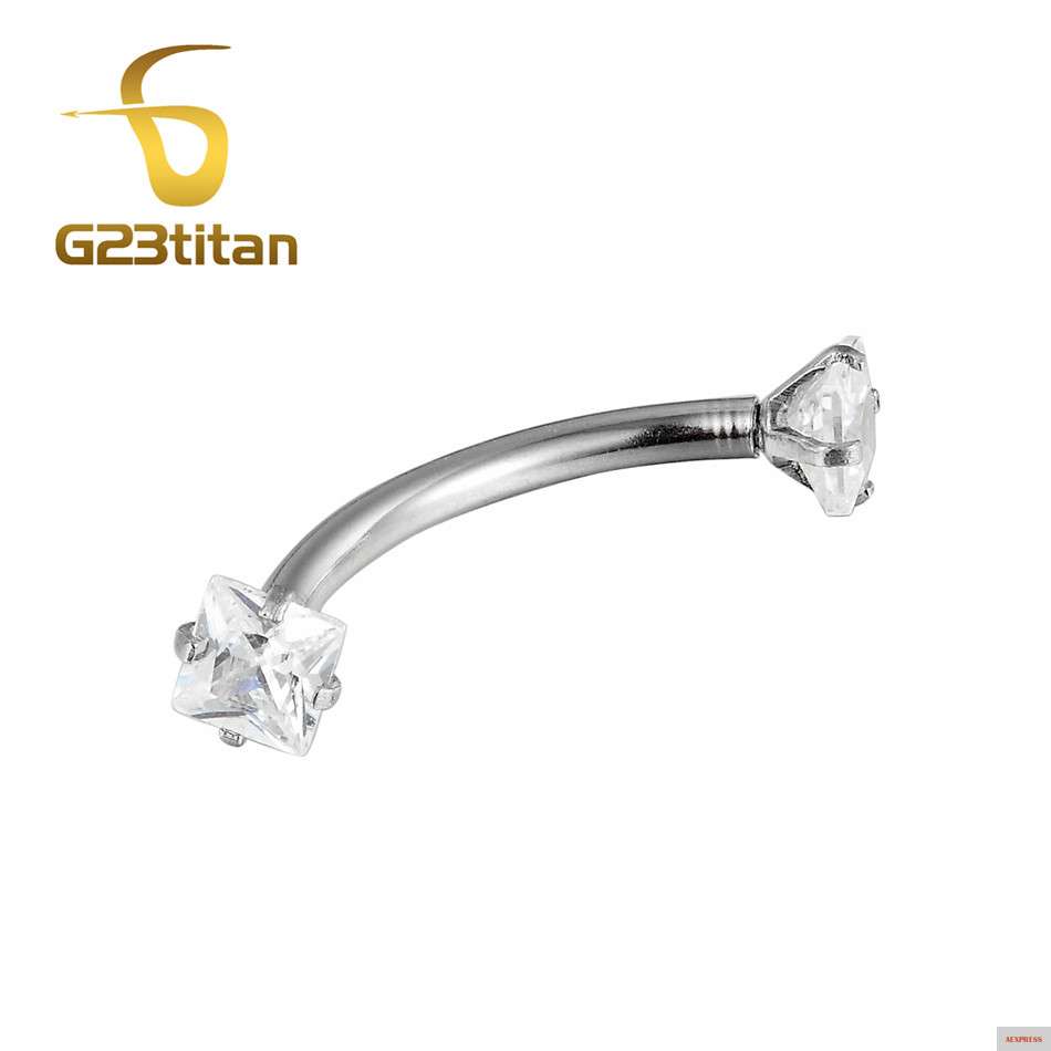 Фото G23titan AAA квадратный Циркон 316L ювелирные изделия из нержавеющей стали с внутренней