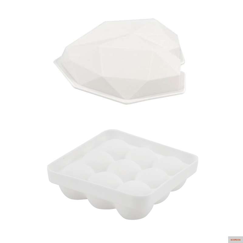 Фото Lucky bag силиконовый 3D сердце драгоценный камень сферы выпечки торт плесень для