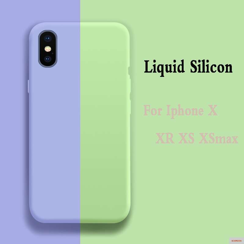 Фото Чехол для iPhone XR мягкая задняя крышка из жидкого силикона XS MAX однотонный чехол iphone