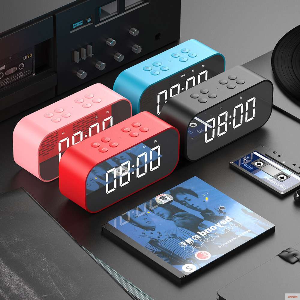 Фото Портативный динамик Exelvan с Bluetooth будильником 5 0 стерео звуковая колонка цифровая