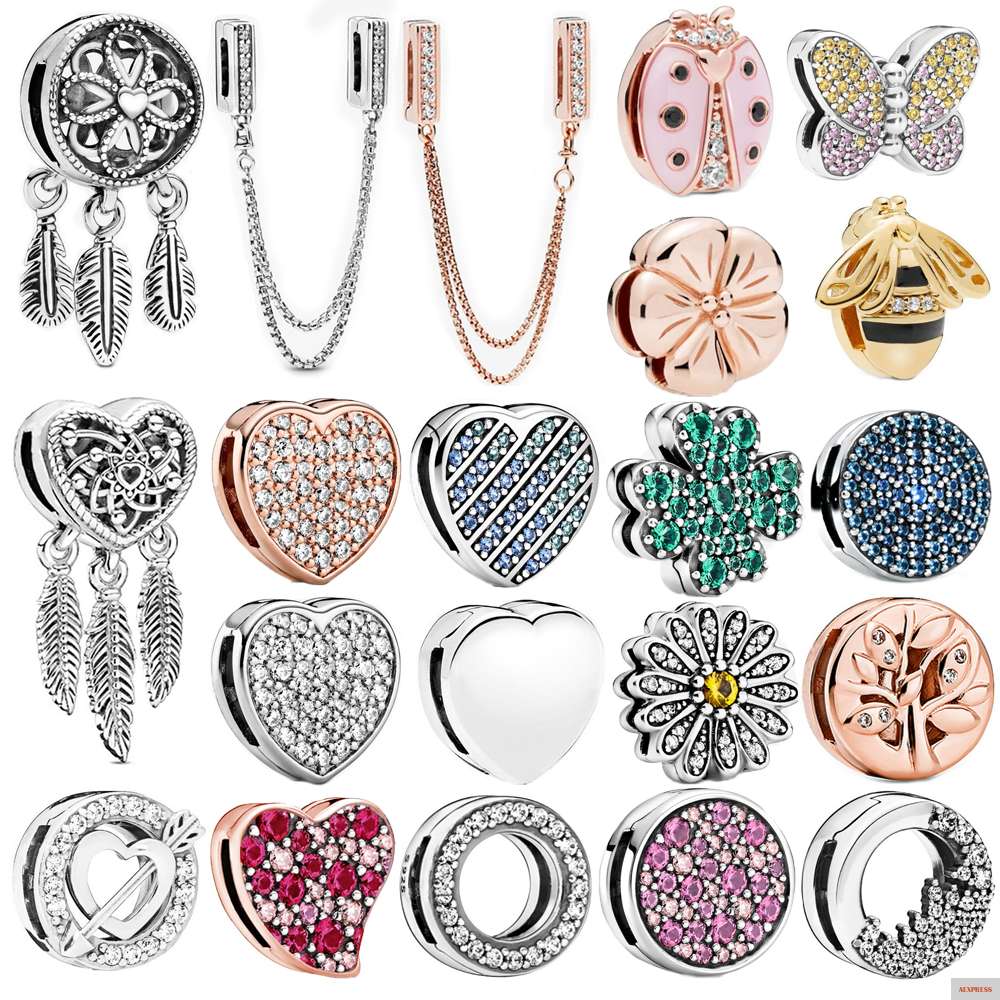 Фото NEW s925 charms silver color Reflexions beads DIY Fixed clip fit original Pandora Bracelet | Украшения и аксессуары
