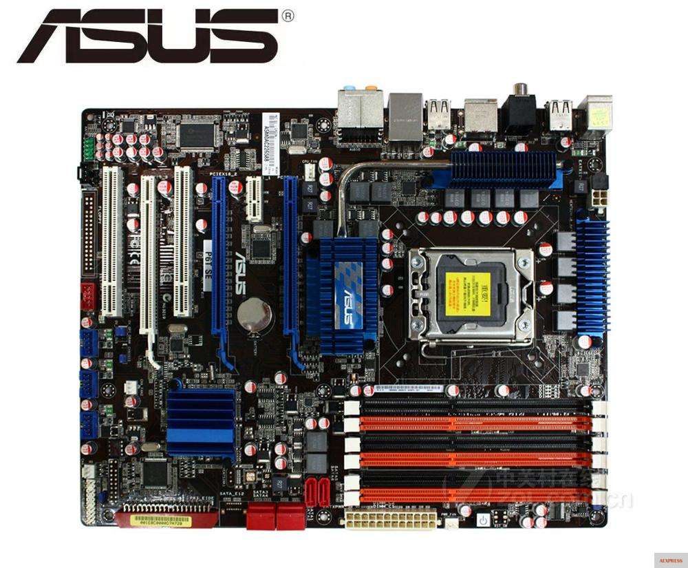 Фото Оригинальная материнская плата ASUS P6T SE X58 DDR3 LGA 1366 USB2.0 SATA II 24 ГБ б/у для настольного